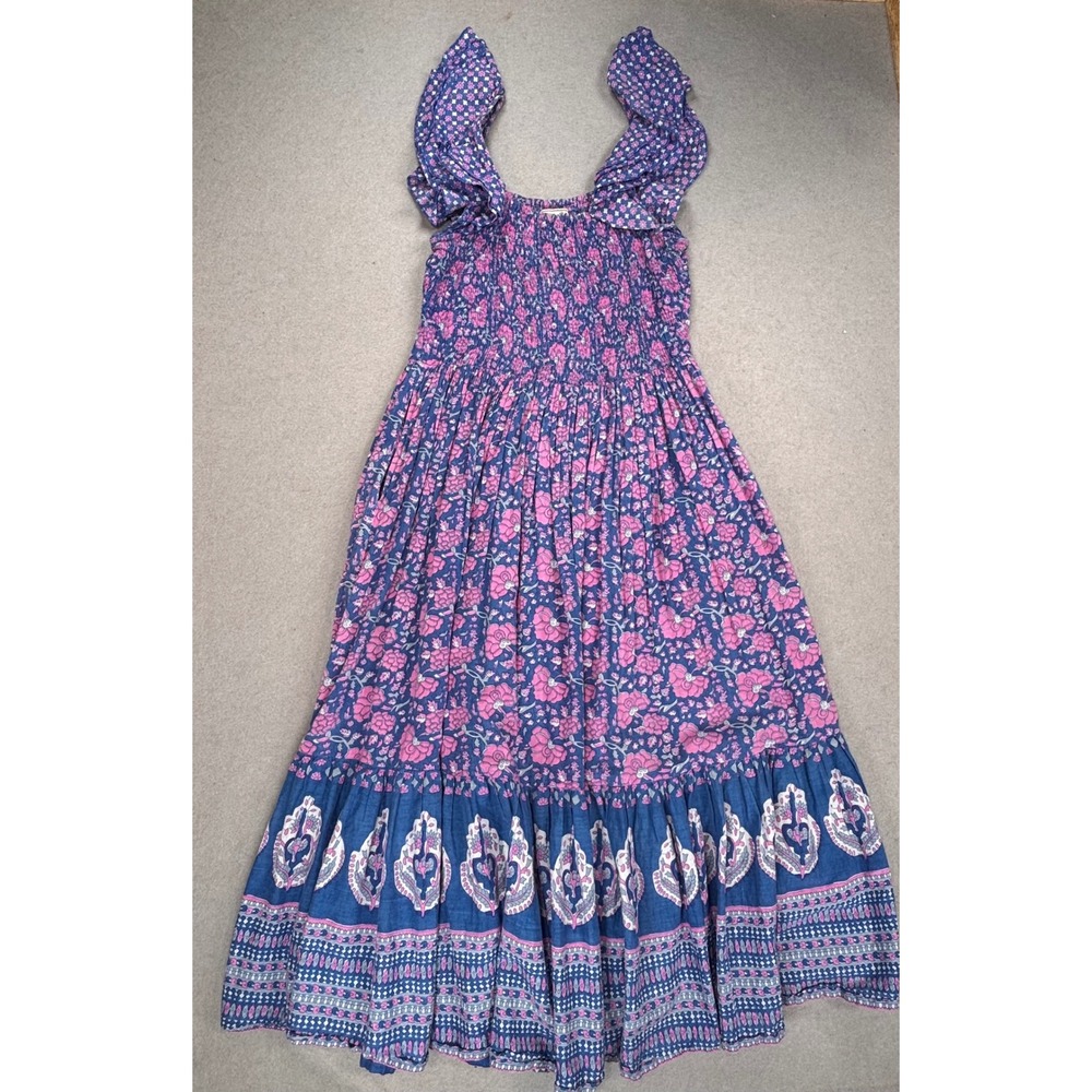 Mille Resort & Travel Olympia Dress Carnaby Floral XS Smocked‎ Ruffle pockets - Picture 5 of 11